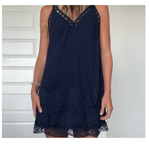 En Creme Dresses & Skirts - Navy Blue Spaghetti Strap Sundress, Size Small